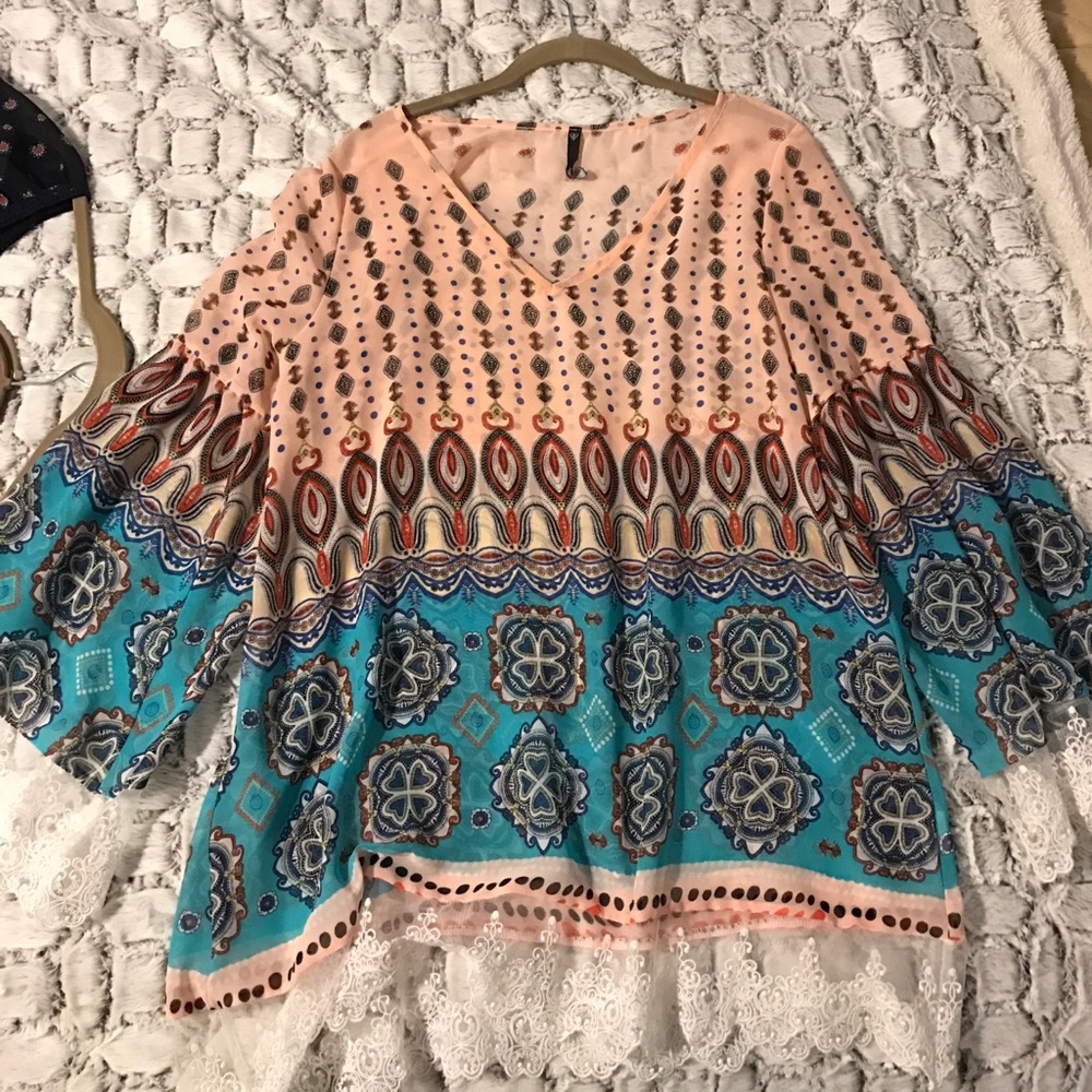 Shear printed top