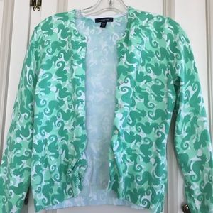 Lands end green sweater