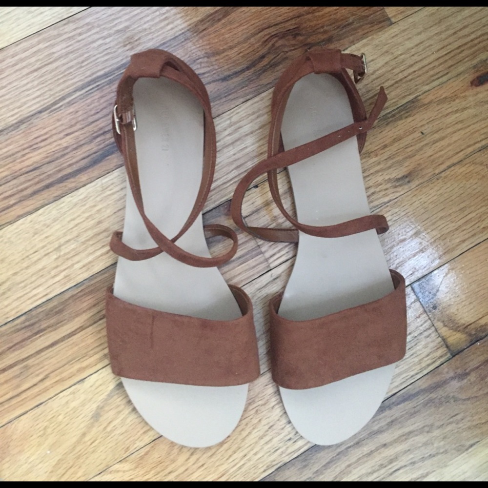 Tan Strappy Flat Sandals - NWOT
