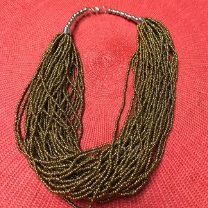 Copper tone beaded necklace