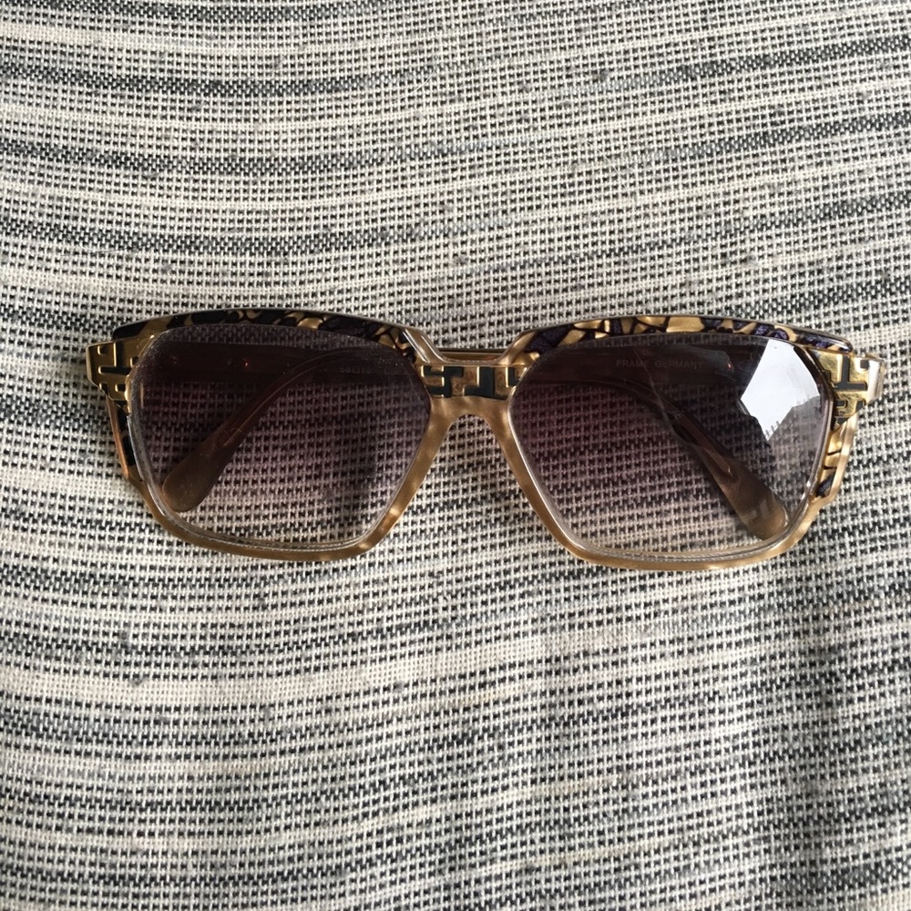 Cazal Sunglasses // Gold with Faded Lenses