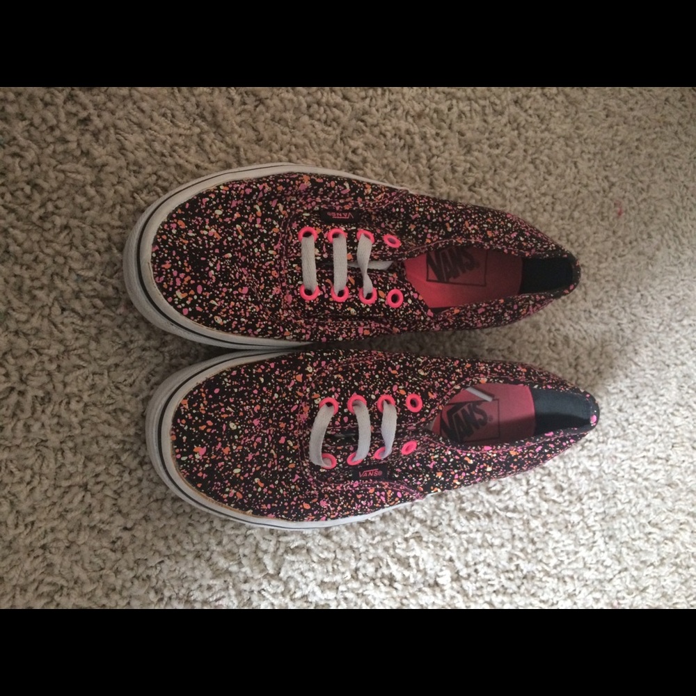 Paint Splatter Glow in the Dark Vans Size 7.5