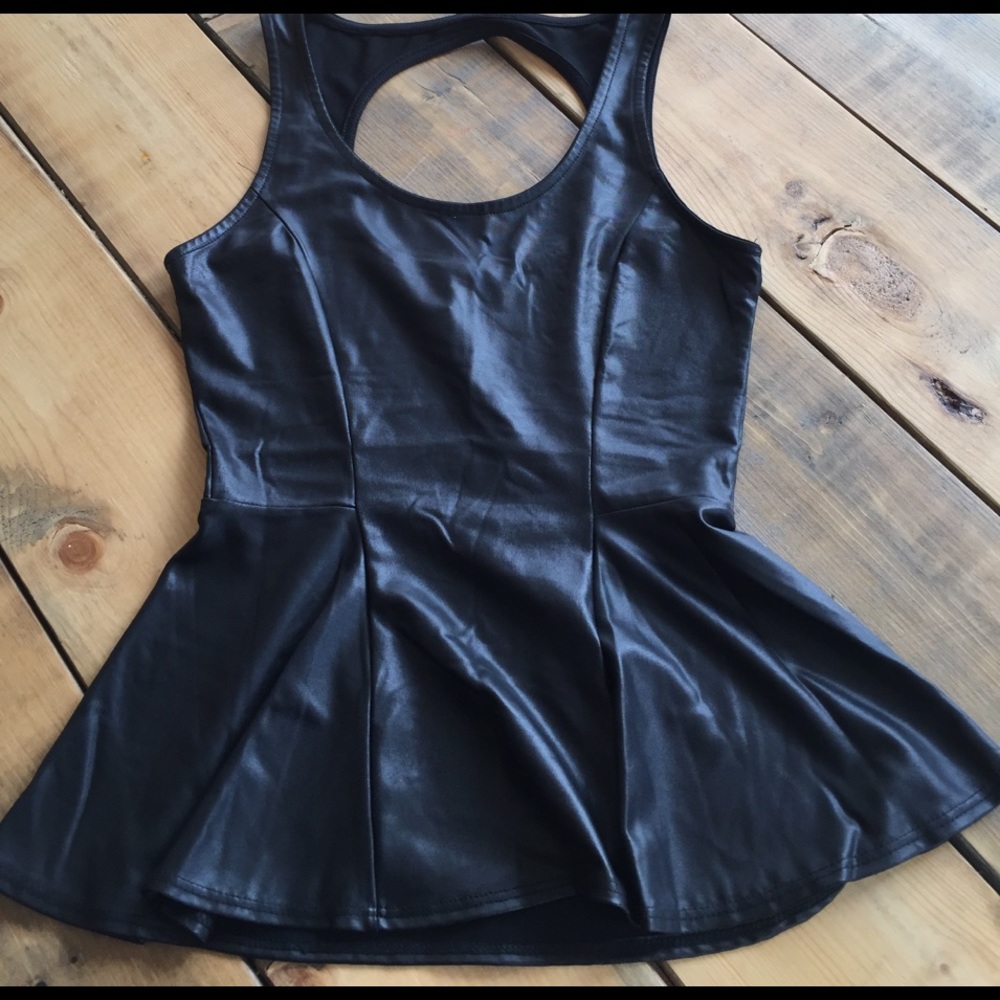 Leather peplum top