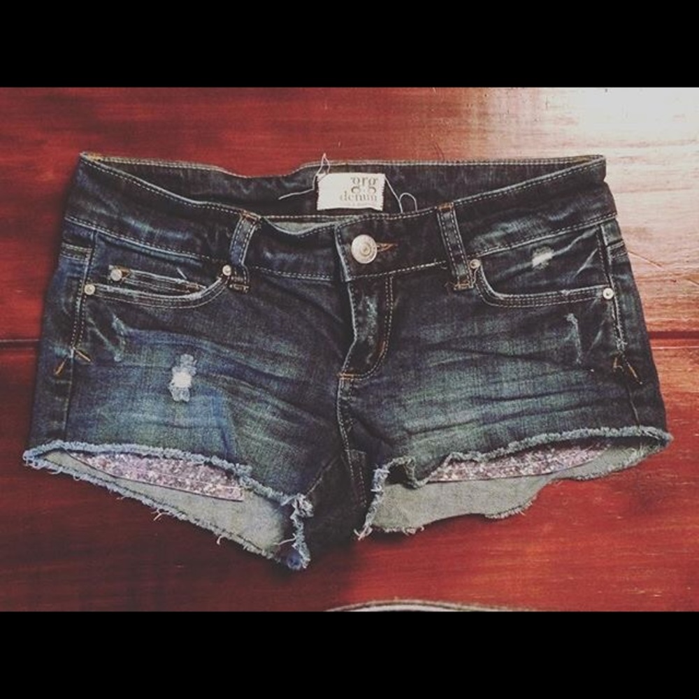 Garage GRG Distressed Denim Short Shorts