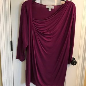 Purple knit draped top