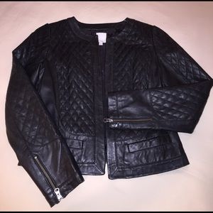 Halogen black leather jacket