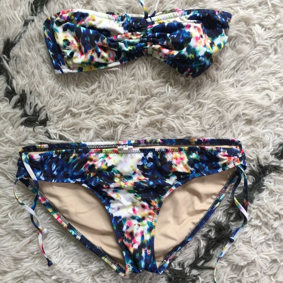 J. Crew Other - Jcrew Watercolor Print Bandeau Bikini