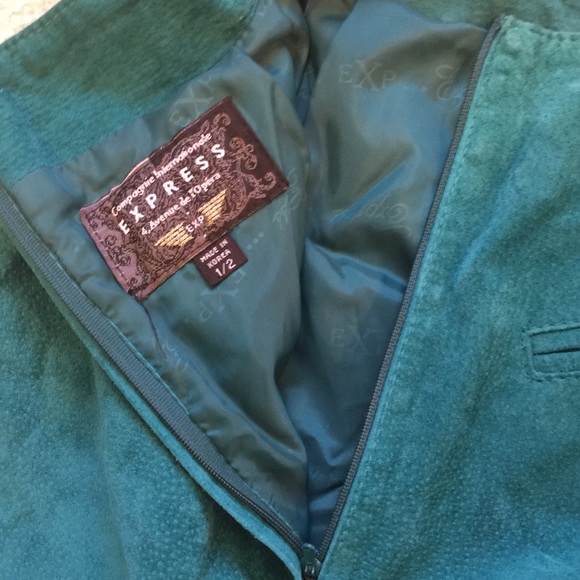 Teal suede skirt - Picture 3 of 3
