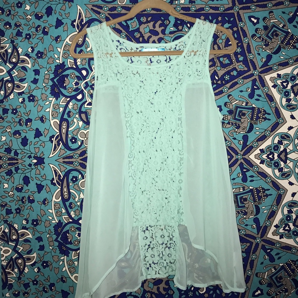 Flower lace tank top