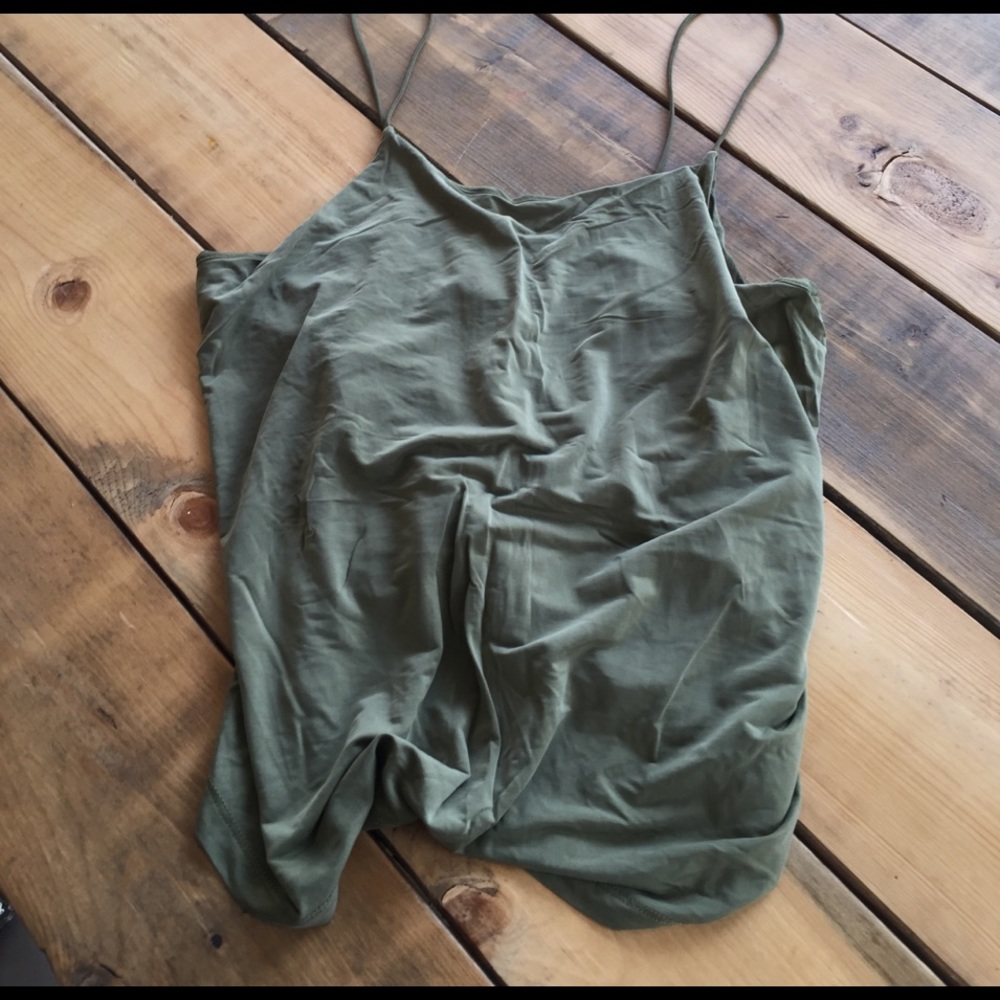 Army green cupro tank