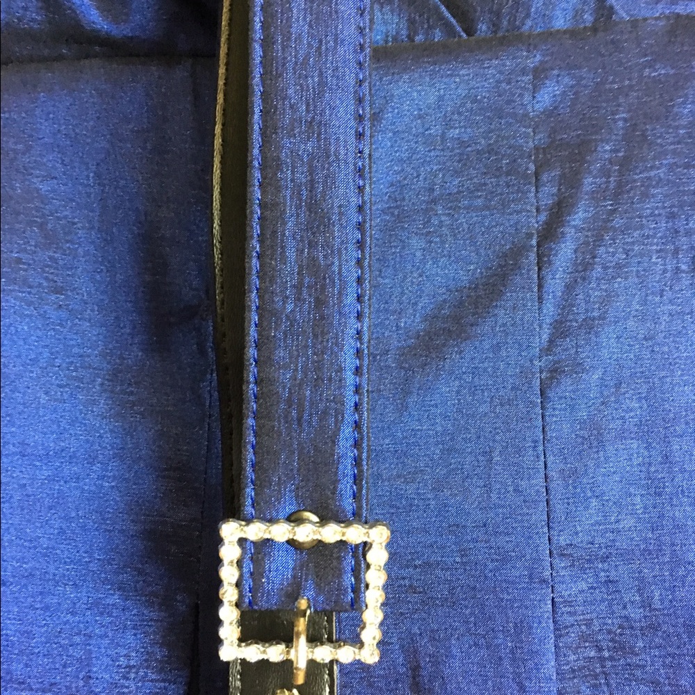 SOLD 40's Flare Midnight Blue Dress - Picture 2 of 8
