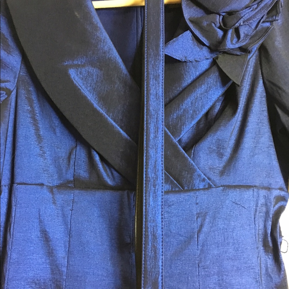 SOLD 40's Flare Midnight Blue Dress - Picture 4 of 8