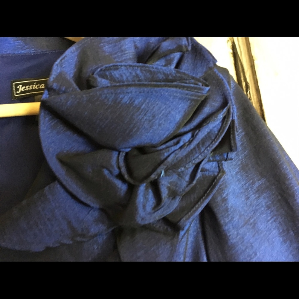 SOLD 40's Flare Midnight Blue Dress - Picture 6 of 8