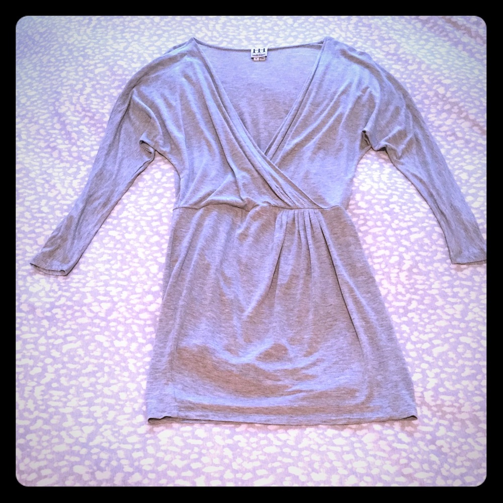 Haute Hippie Grey Doloman Sleeve Mini Dress S