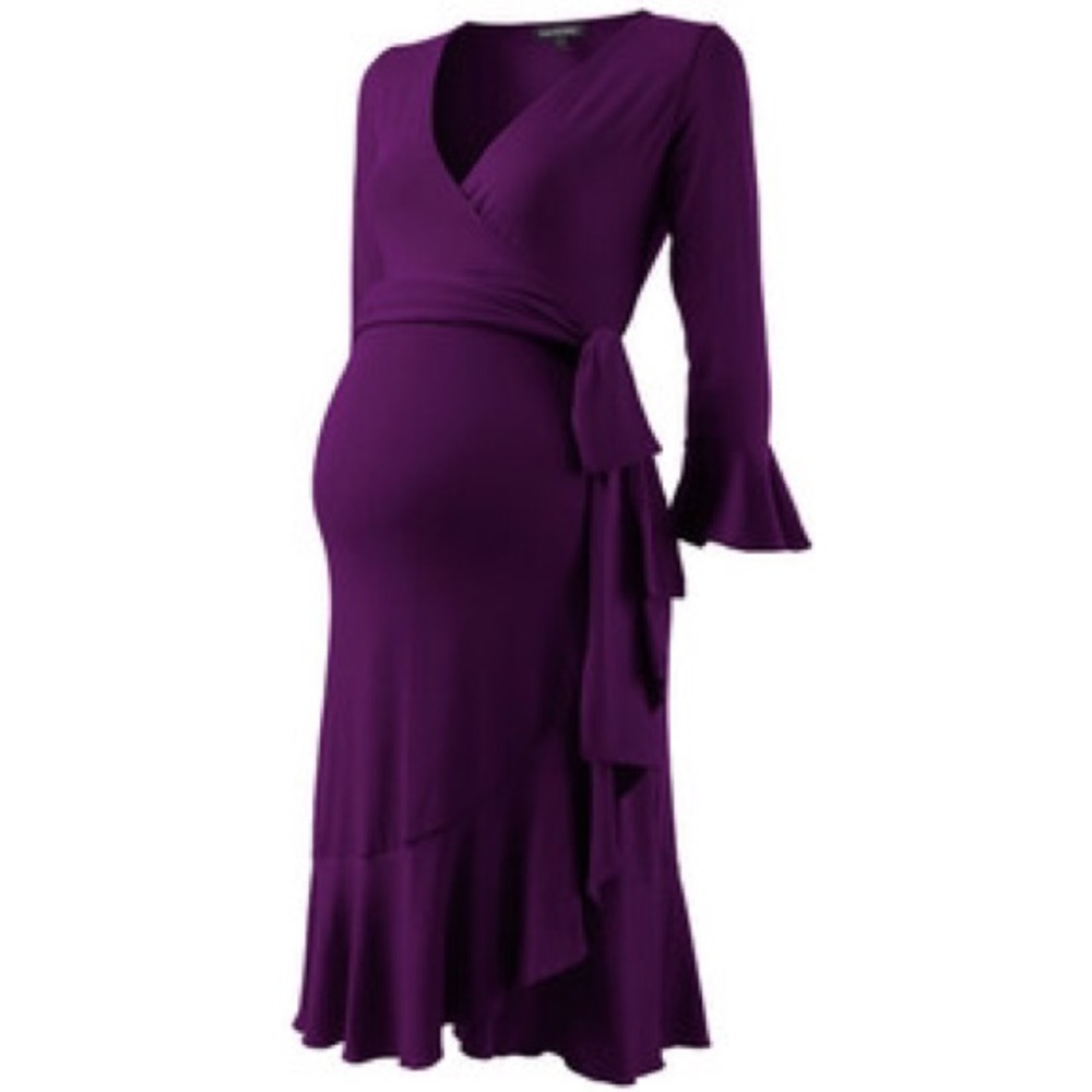 Isabella Oliver Maternity Wrap Dress in purple