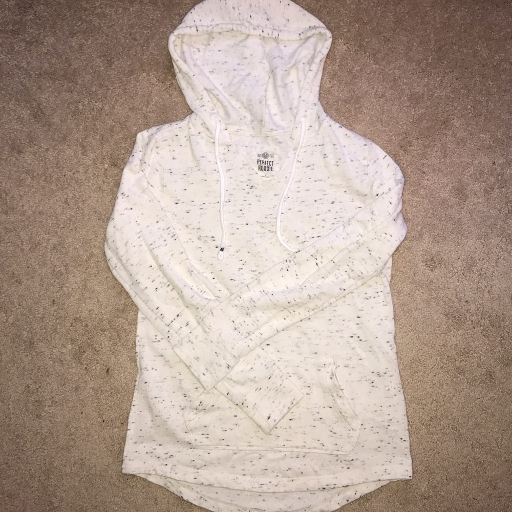 White specked hoodie