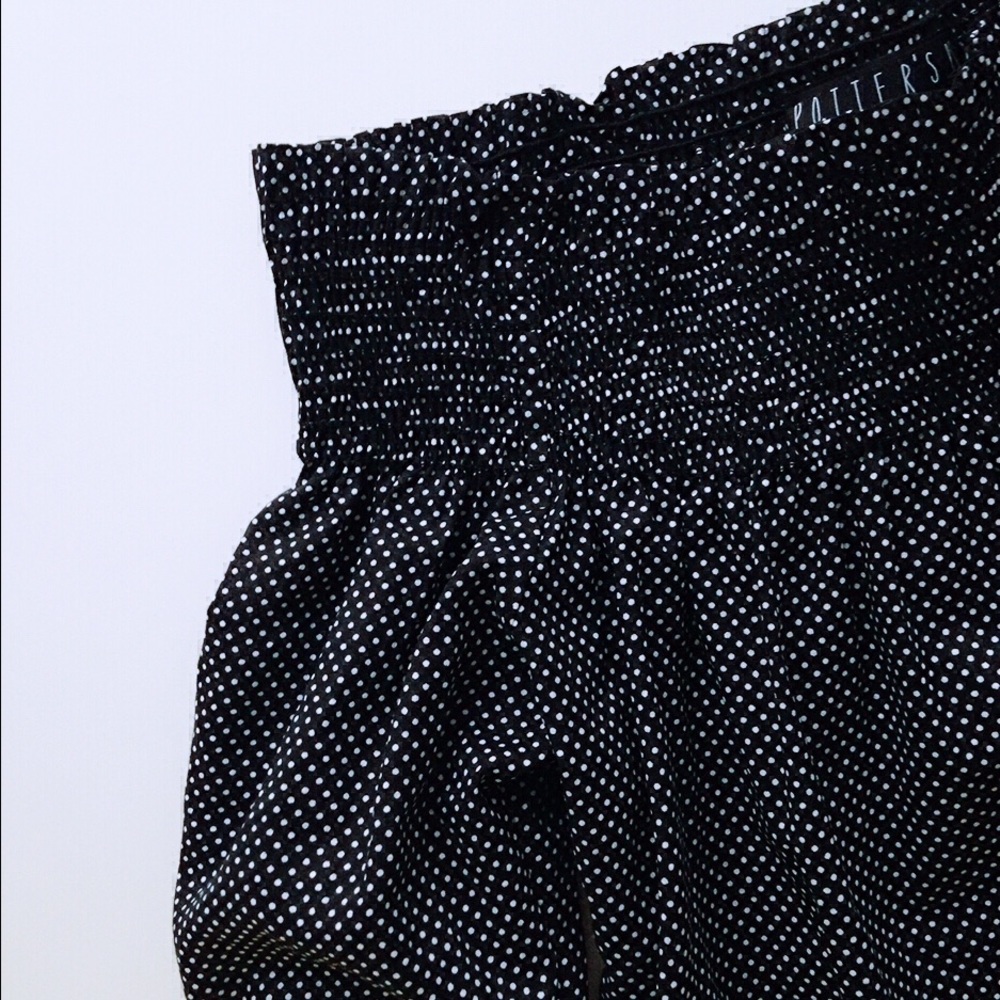 5⭐️Cotton Black/White polka dots off-shoulder top - Picture 2 of 6