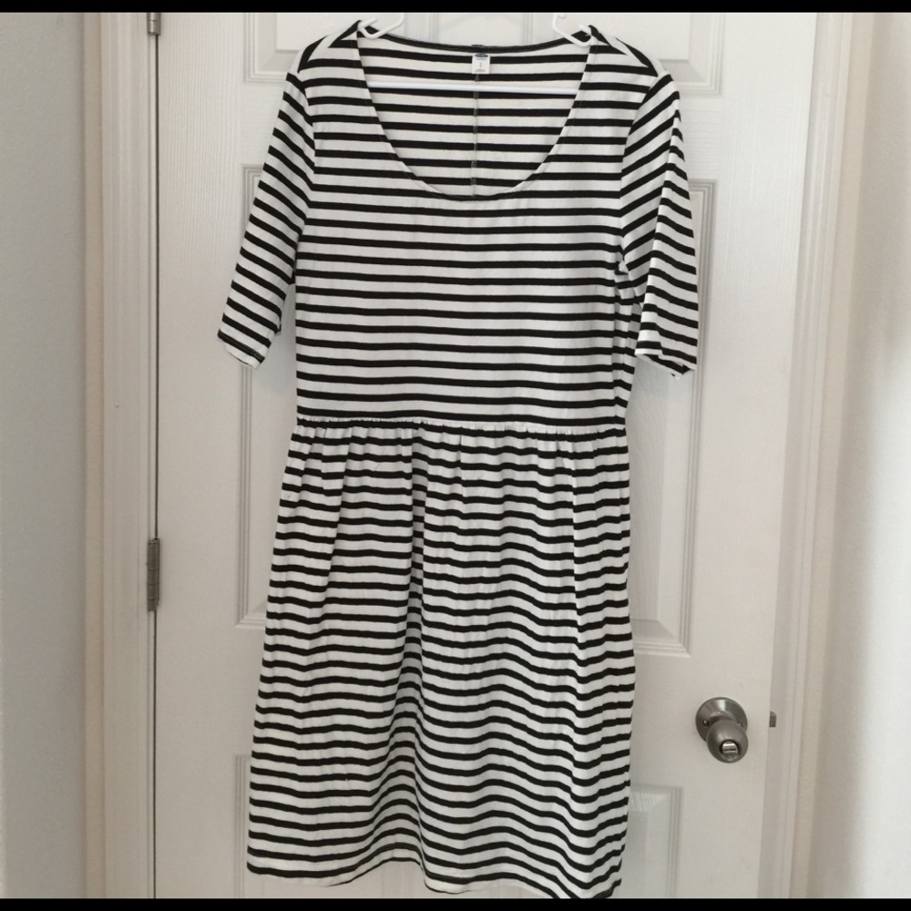 Fit and Flare Striped Dress