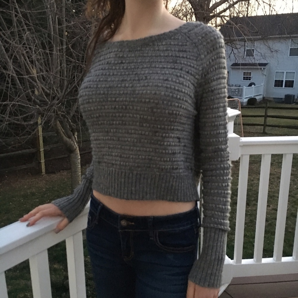Grey Cropped Sweater