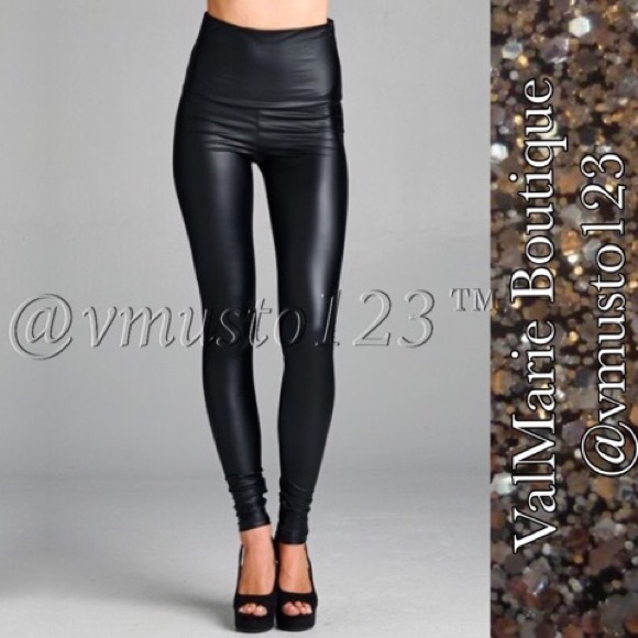 ‼️LAST PAIR- VEGAN LEATHER HIGH WAIST LEGGING - Picture 2 of 3