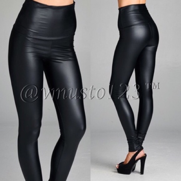‼️LAST PAIR- VEGAN LEATHER HIGH WAIST LEGGING - Picture 3 of 3