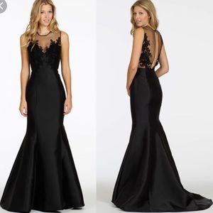 Lazaro Noir Bridesmaid Dress 3428