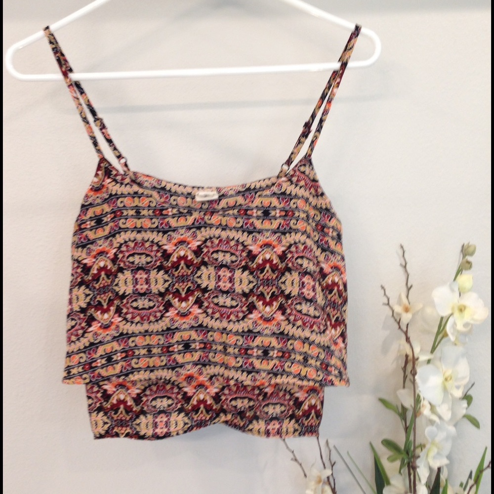 Tribal Crop Tank Top Belly Shirt S FREE W BUNDLE!