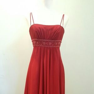 Red David's Bridal Bridemaid dress