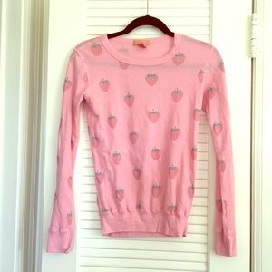 Primp pink strawberry long sleeve thermal shirt