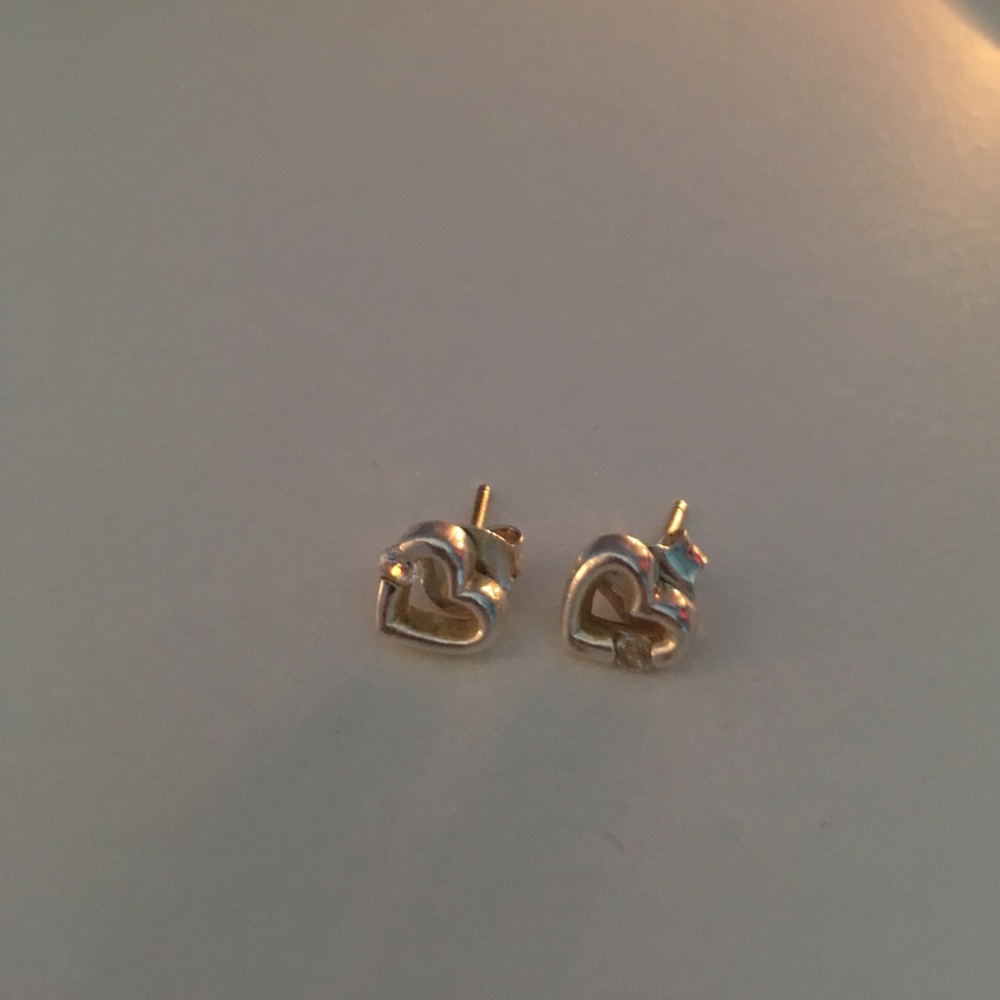 Heart shaped earrings sterling silver