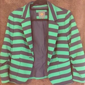 Green and navy striped Blazer, by The Limited
