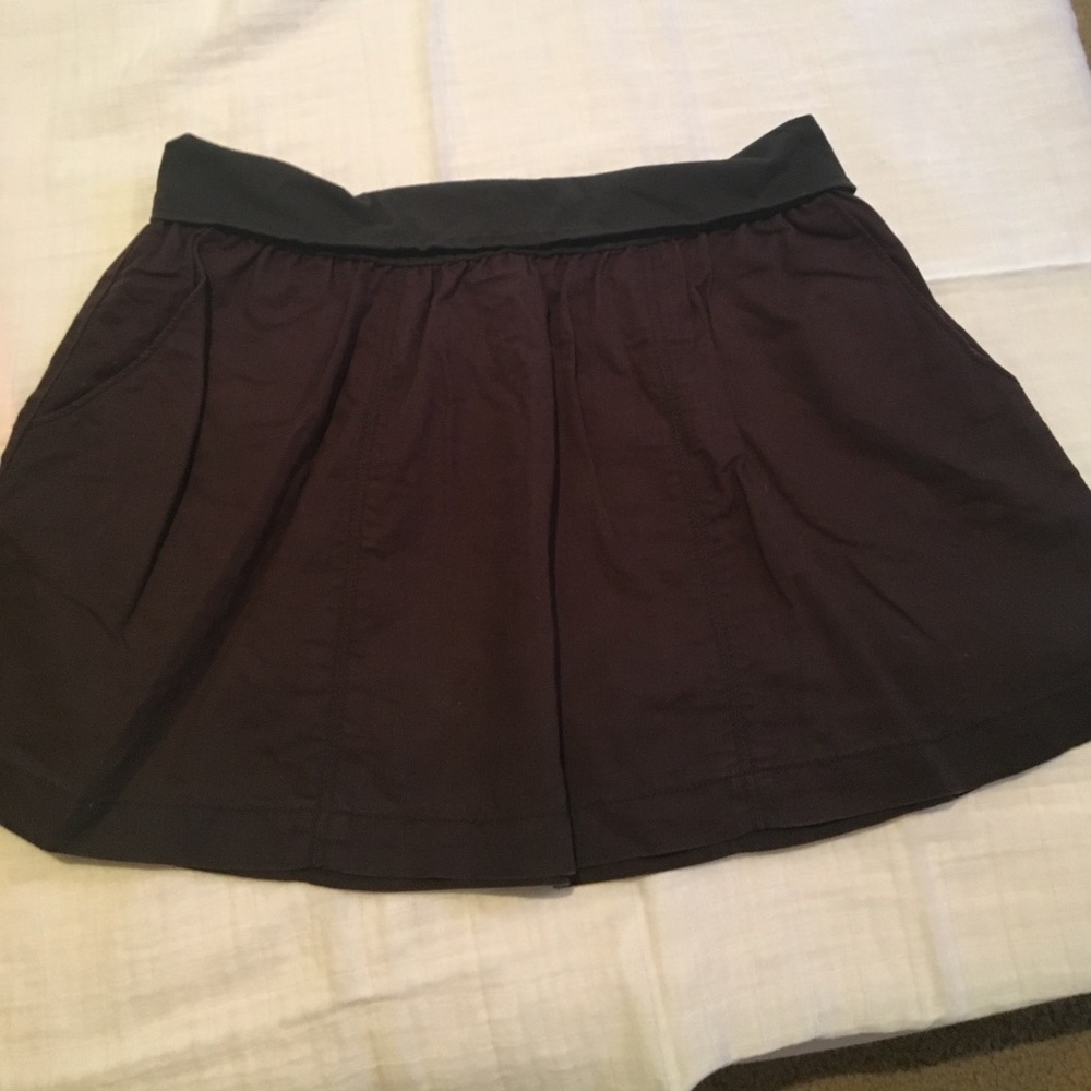 Charcoal Linen Skirt w/ Pockets