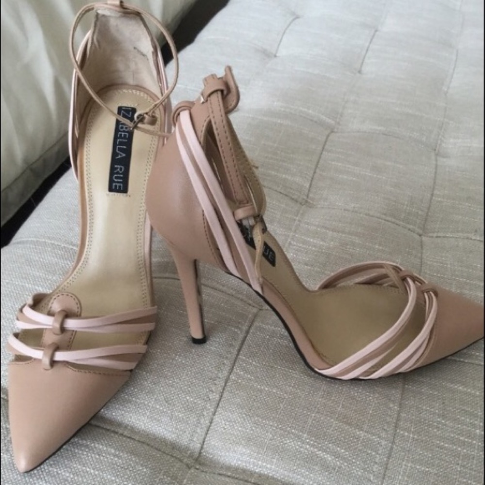 Nude strap heels