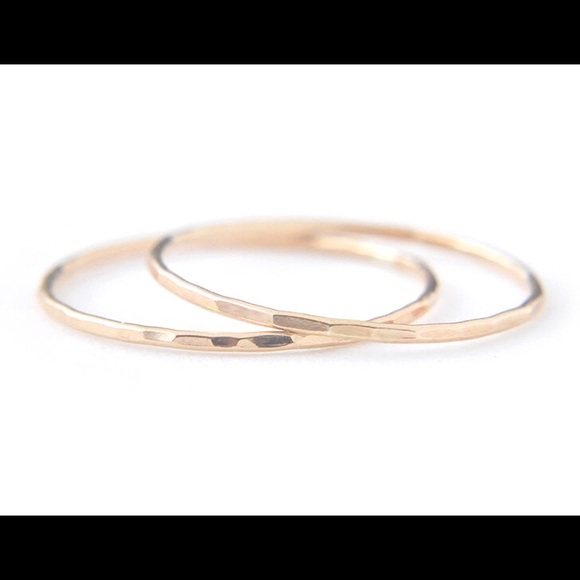 RESTOCKED! 2 Skinny Gold Stack Rings - Picture 3 of 7