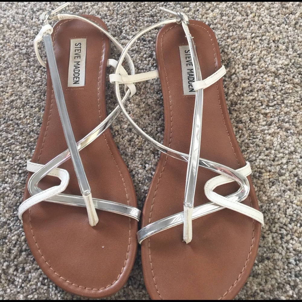 White and silver sandals