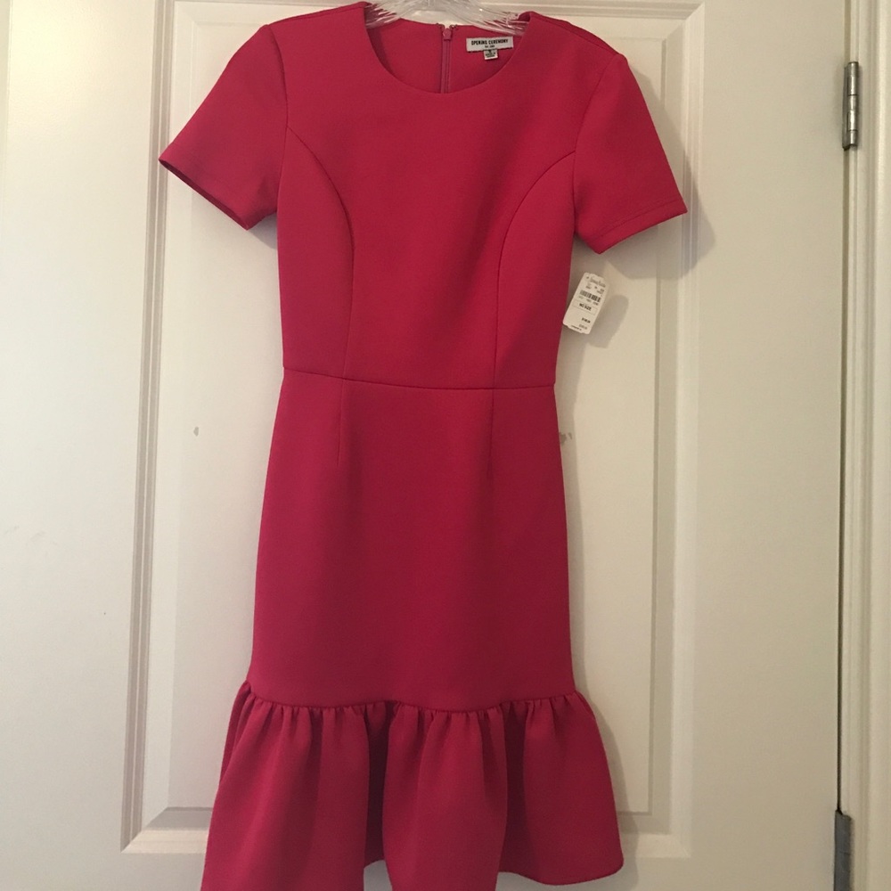 Fun pink dress with ruffled bottom