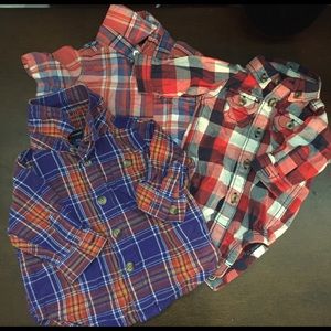 Lot of 3 baby boy plaid shirts