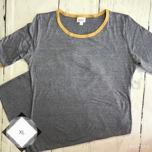 LuLaRoe XL Blue and Mustard Julia Dress