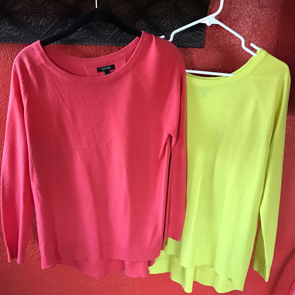 Apt 9 bright summery sweaters. Size S and size M