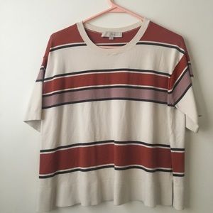 Cropped boxy striped sweater