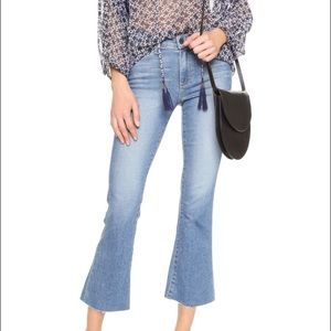 Paige Colette Cropped Flared Raw Hem Jean