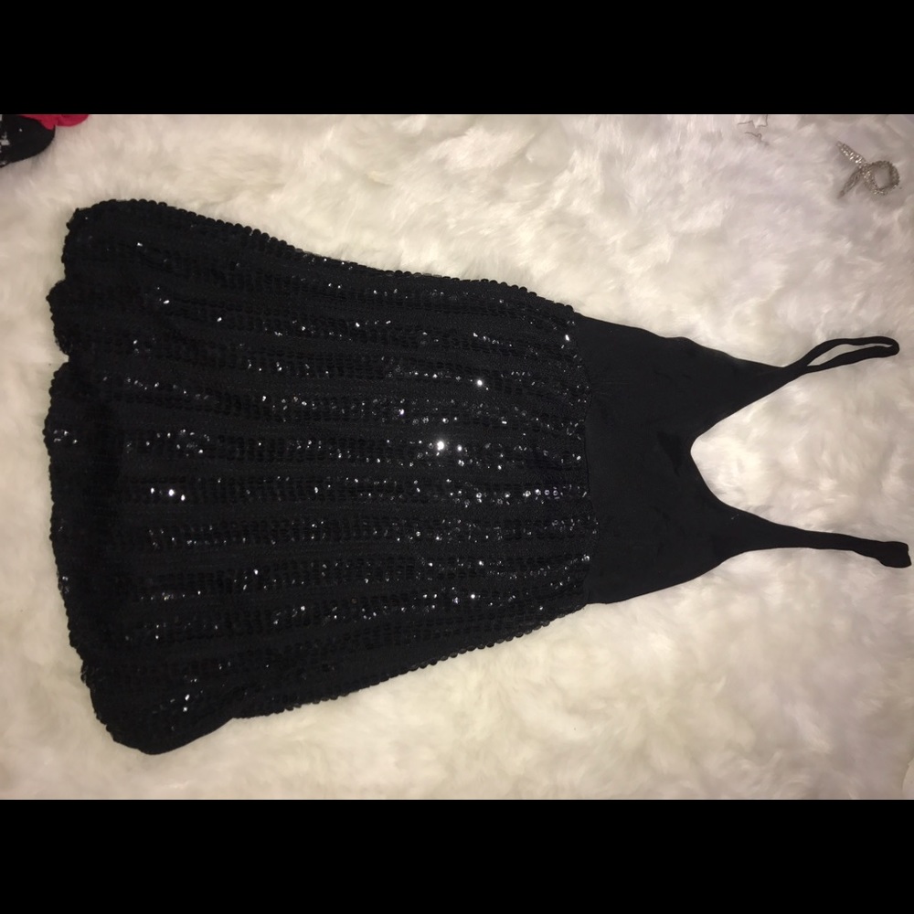 Black sparkle Bebe dress