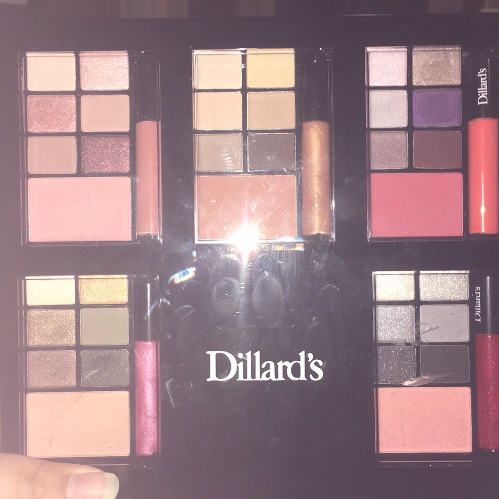 Never used Dillard's travel palettes with lipstick