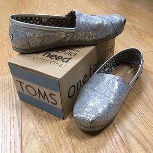 Silver Glitter Toms