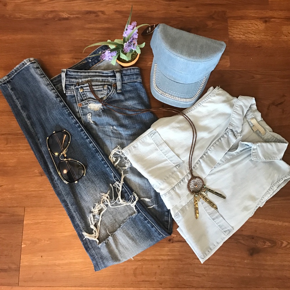 New Denim Rhinestone Hat