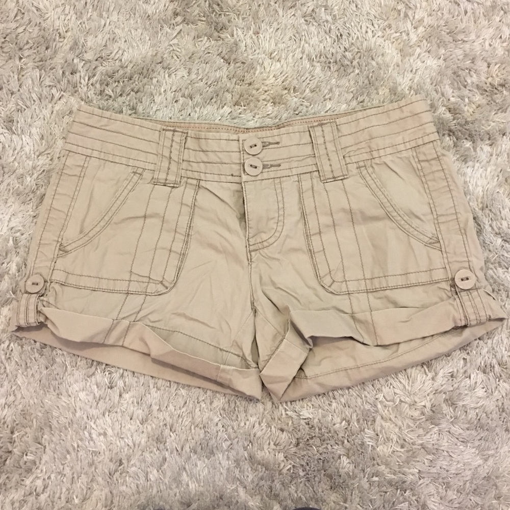 AE Khaki Cargo Shorts, Size 0