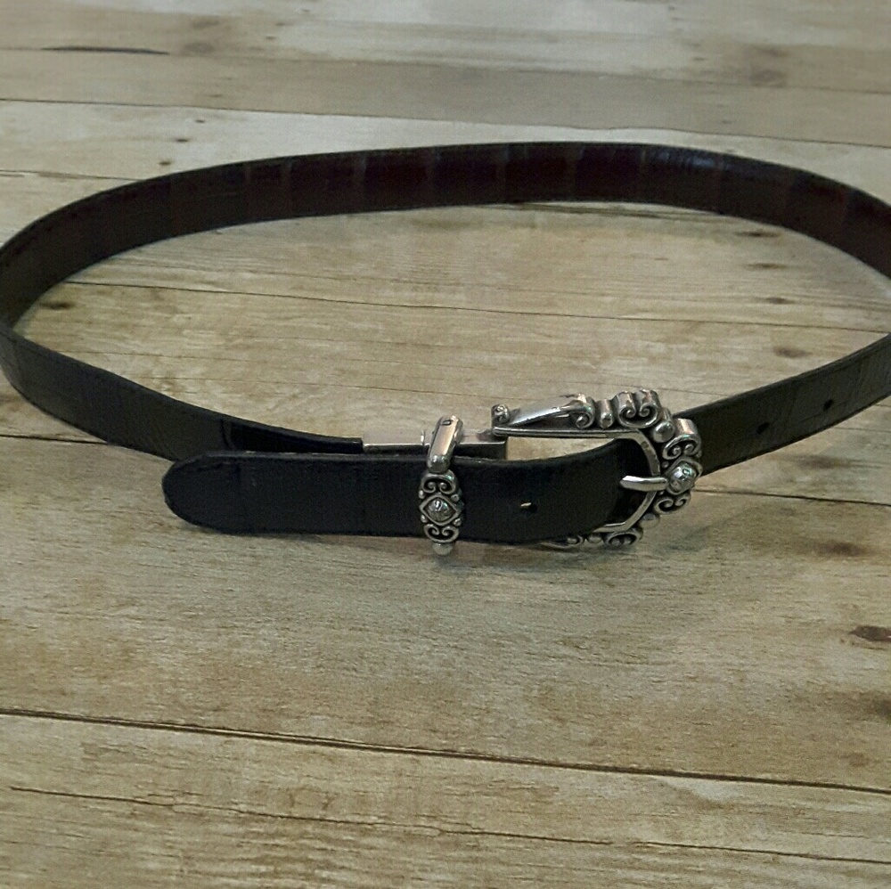 BRIGHTON Silver and Leather Women's Belt