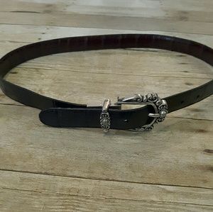 BRIGHTON Silver and Leather Women's Belt