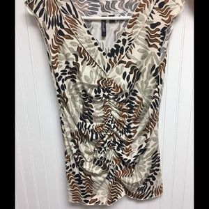 Animal colors, brown, black, and white top