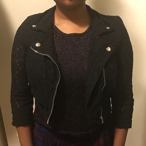 Black Lace Motorcycle Jacket